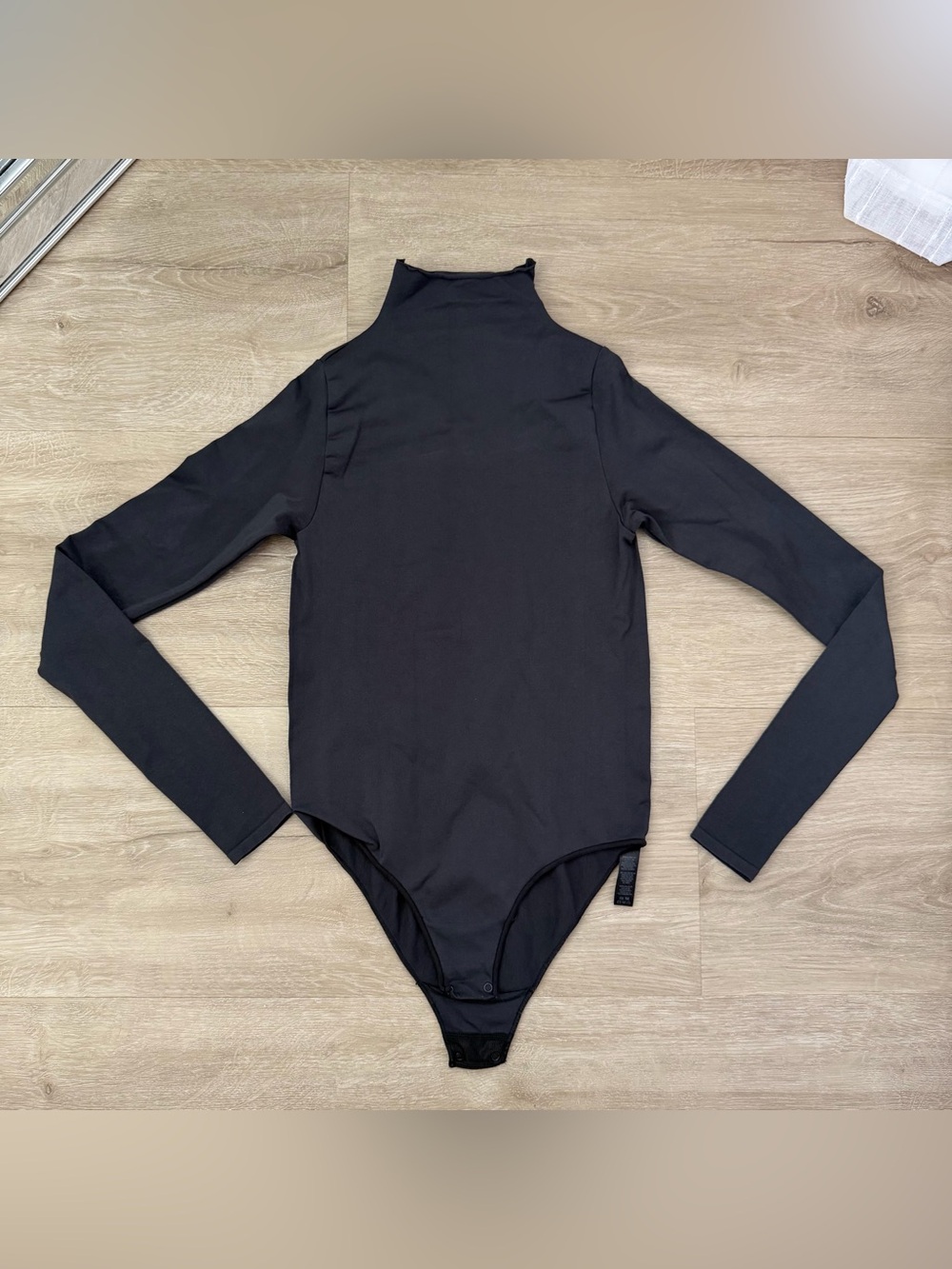 Skims Essentials Black Turtleneck Bodysuit